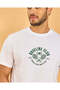 Men White Placement Print T-Shirt - 4