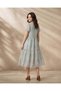 Women Green Short Sleeve Midi Dress - 3