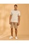 Men Beige Belted Chino Shorts - 6