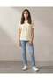 Senior Girls Yellow Boxy T-Shirt With Crochet Detail - 4