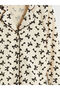 Giyçık Store Den Beige Shirt Collar Bow Printed Maternity Pajama Set - 6