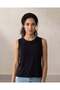 Women Black Sleeveless Active Performance T-Shirt