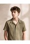 Senior Boys Olive Needle Stripe Casual Shirt - 5