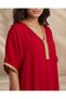 Women Red Kaftan Nightgown - 4