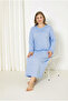 100% Cotton Seasonal Fabric Long Sleeve Plus Size Mother's Nightgown 585 - 4