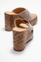 Harvey Women's Genuine Leather Wedge Heel Slipper Mink Suede - 3