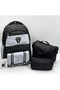 Water Resistant First School Bag Set of 3 Unisex Primary School Backpack 8010 Black-Grey - 2