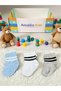 Organic Cotton Unisex 3-Piece Boxed Premium Striped Detailed Newborn Baby & Kids Socks