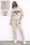 Markatem3Iplik Cotton Back Panel Printed Hooded Oversize Hoodie Sweat Pantalon Set Feeling Printed - 2