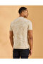 Men Beige Standup Collar Polo Shirt - 3