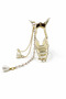 Stoned Gold Color Pearl Detailed Bow Design Latch Buckle - 2