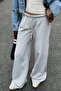 Gray Modal Premium Fabric High Waist Baggy Wide Leg Sweatpants - 2