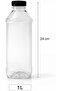 Premium 1 Liter Transparent Plastic Bottle with Black Screw Cap PACK OF 10 - 2