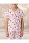 Girls Pink Floral Front Open Pyjama Set - 4