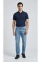 Men's High Waist Straight Cut Straight Leg Jean Trousers