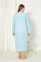 100% Cotton Seasonal Fabric Long Sleeve Plus Size Mother's Nightgown 585 - 5
