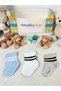 Organic Cotton Unisex 3-Piece Boxed Premium Striped Detailed Newborn Baby & Kids Socks - 4