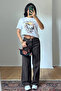 Women's Baggy Cut Jeans Trousers Brown - 4