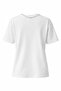 White Crew Neck Oversized Women's T-Shirt with Chain Necklace Detail - 4