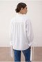 Women's White Boyfriend Shirt with Stone Detail on Sleeves (Tunic Shirt) - 3