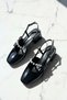 Dudyo Black Patent Leather Bow and Pearl Detail (4 cm Heel) Square Toe Daily Use Shoes - 2