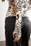 Women's Cream Frame Floral Patterned Body Suit with Finger Detail - 8