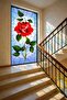 Transparent Stained Glass Pattern Adhesive Glass Film 90Cmx 2 Meters