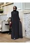 Chiffon Detailed Spring Dress-Black - 6