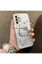 Silicone Edge Hard Back Phone Cover Compatible with Samsung Galaxy A33 5g Kitty Pattern - 2