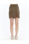 Women's Leather Plate-Detail Pleated Mini Skirt – New Season - 8