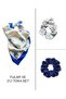 Women's Digital Printed Eyelet Scarf & Bagel Buckle Set – 1 Scarf (48×48 cm) + 2 Bagel Buckles - 2