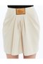 Women's Leather Mini Skirt with Plate and Pleat Details – New Season - 4