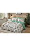 Double Duvet Cover Set with Fitted Sheet Emerald Light Green