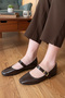 Women's Ballerina Flats with Straps and Belt, Patent Leather, Lightweight, Comfortable, Stylish, Business, Office, Daily Shoes - 4