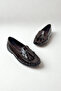 Brown Patent Leather Tasseled Flat Loafer Gd05 - 2