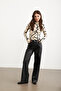 Women's Cream Stripe Transition Finger Detail Body Suit - 5