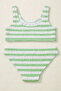 Girl's Sea La Vie Striped Bikini Set Green - 2