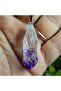 Amethyst Natural Stone Necklace -17- (Steel Chain) Handmade Designer Products