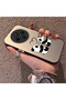 Silicone Edge Hard Back Phone Case Panda Pattern Compatible with Redmi 14C