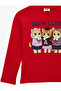 Cat Printed Red Girls' Long Sleeve T-Shirt 6Skg10365Ak - 3