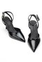 Women's Buckle Pointed Toe Black Shoes