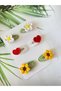 Handmade Set of 6 Organic Snap Clips Pinterest Models Hair Accessories Suitable for All Age Groups