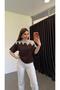 Pizzo Lace Collar Blouse Brown - 3