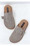 26Y-180-59084 Genuine Suede Leather Buckle Detail Women's Closed Clog Slippers Loafer - 4