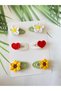 Handmade Set of 6 Organic Snap Clips Pinterest Models Hair Accessories Suitable for All Age Groups - 3