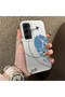 Silicone Edge Hard Back Phone Case Compatible with Samsung Galaxy A55 Flight Patterned - 2
