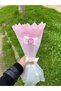 11-Piece Barbie Satin Rose Bouquet with Pink Glitter Tulle on White, Non-Fading Flower, Gift for Lover & Mother - 6