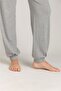 Carol Ribbed Knit Jogger Pants Pajama Bottoms - Gray Melange - 4