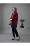 Burgundy Crew Neck Oversize Women's Knitwear Tunic - 5