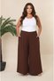 Women's Plus Size Relaxed Fit Elastic Waist Aerobin Linen Loose Trousers with Pockets 26051 - 4